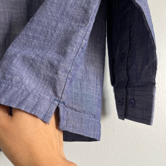 John Blair Blue Denim Full Zipper Long Sleeve Shirt Front Pockets Size XL Cotton - Picture 6 of 8